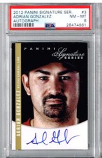 2012 Panini Signature Series Adrian Gonzalez Auto PSA 8 /99