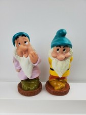 Vintage Walt Disney Snow White's Seven Dwarfs 2 Squeaky 5.5" Rubber Bath Toys