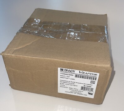 Brady Wraptor Wire Marker Label Tape WRAP-1-427, White, 6800 Roll Y4062290