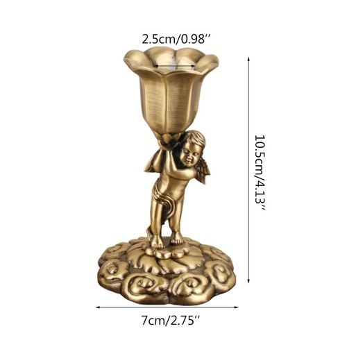 Vintage Holder Metal Alloy Candlestick 2Pcs Ornament - Picture 8 of 10