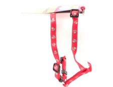 Whisker City Adjustable Harness 8 to 16 Inches Red Paw Print Fits Cats Sm Dogs