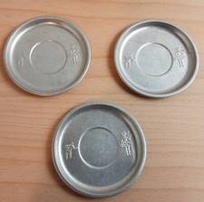 Vintage Aluminum Childs Dishes Saucer Lot of 3 Little Bo Peep Sheep Embossed