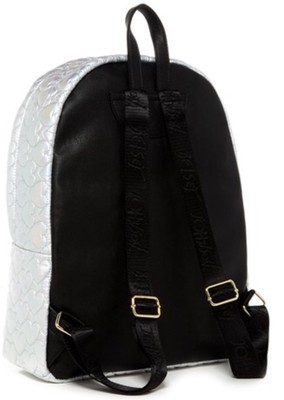 Betsy Johnson Nylon Backpack Betsey Johnson Black Nylon Skull Backpack Neon Zipper Fabric  main image 3