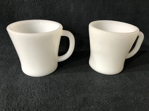 2 ~ FEDERAL Oven Proof Milk Glass 8 oz. Mug & GLASSBAKE Vintage FREE SHIPPING