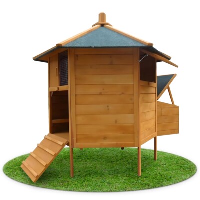 Hühnerstall 6-Ecken XXL Hühnervoliere Huhn Legenester Brutkasten Käfig 