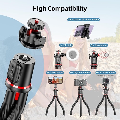 Tripod for iPhone, Flexible Camera Tripod Extendable Cell Phone Tripod Stand ... - Picture 3 of 10