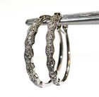 New 10k white gold SI3-I1 H .50ct round diamond hoop earrings 2.9g ladies  — photo 6