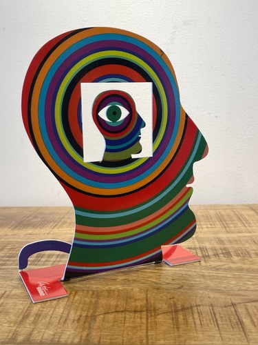 "David Gerstein handgefertigte Pop Art Metal Moderne Kunst Skulptur ""Kopf in Kopf" - Bild 6 von 7
