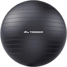 Trideer Extra Thick Black Yoga Ball (23-26") with Pump - Balance & Pregnancy
