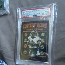 Panini Contenders Optic Jalen Hurts Lottery Ticket Black Scope /25 PSA 9
