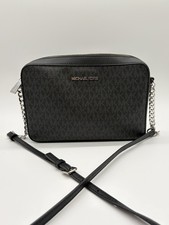 Michael Kors Large Jet Set Black Logo Crossbo...