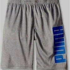 Puma Boys Athletic Shorts Light Heather Gray Color Size 5
