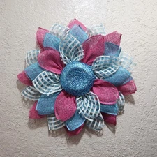 Burlap Flower Wreath - Bright Colors - Burlap Mesh - Handmade