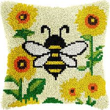 Bee Sunflower Latch Hook Kits for Adults Beginners, Pre-Printed Animal Latch Hoo