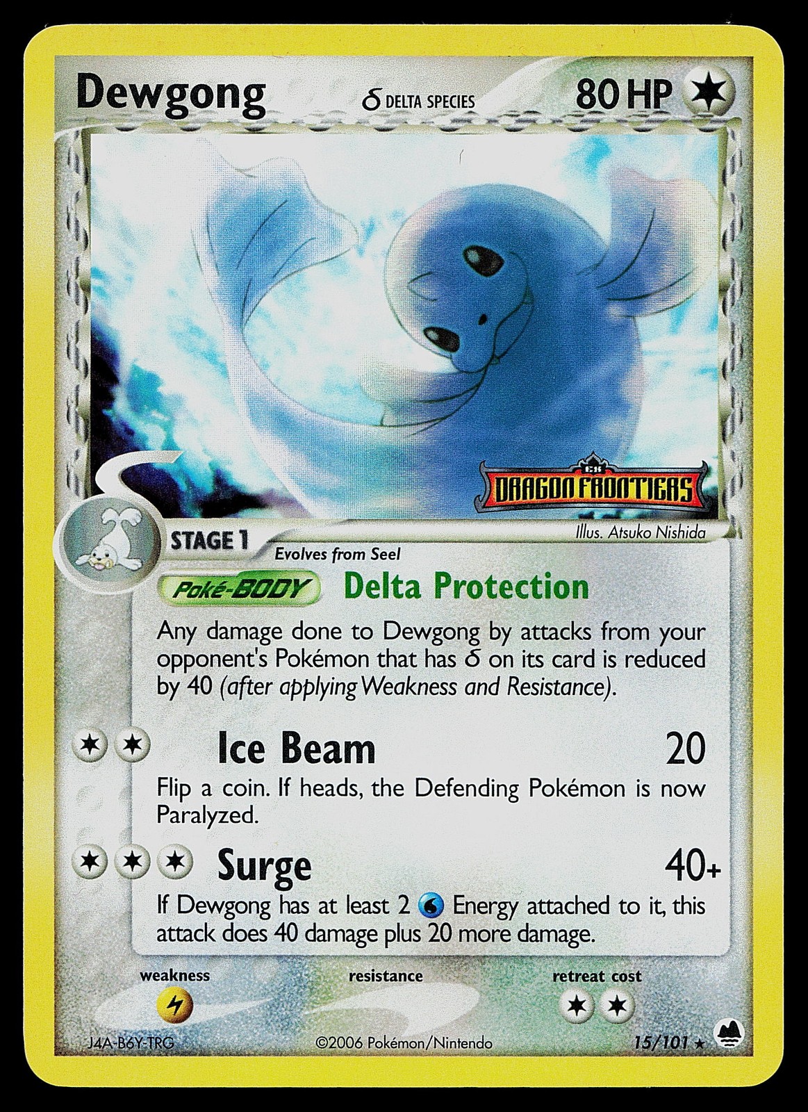 Pokemon Card - Dewgong Dragon Frontiers Stamped 15/101 Reverse Holo