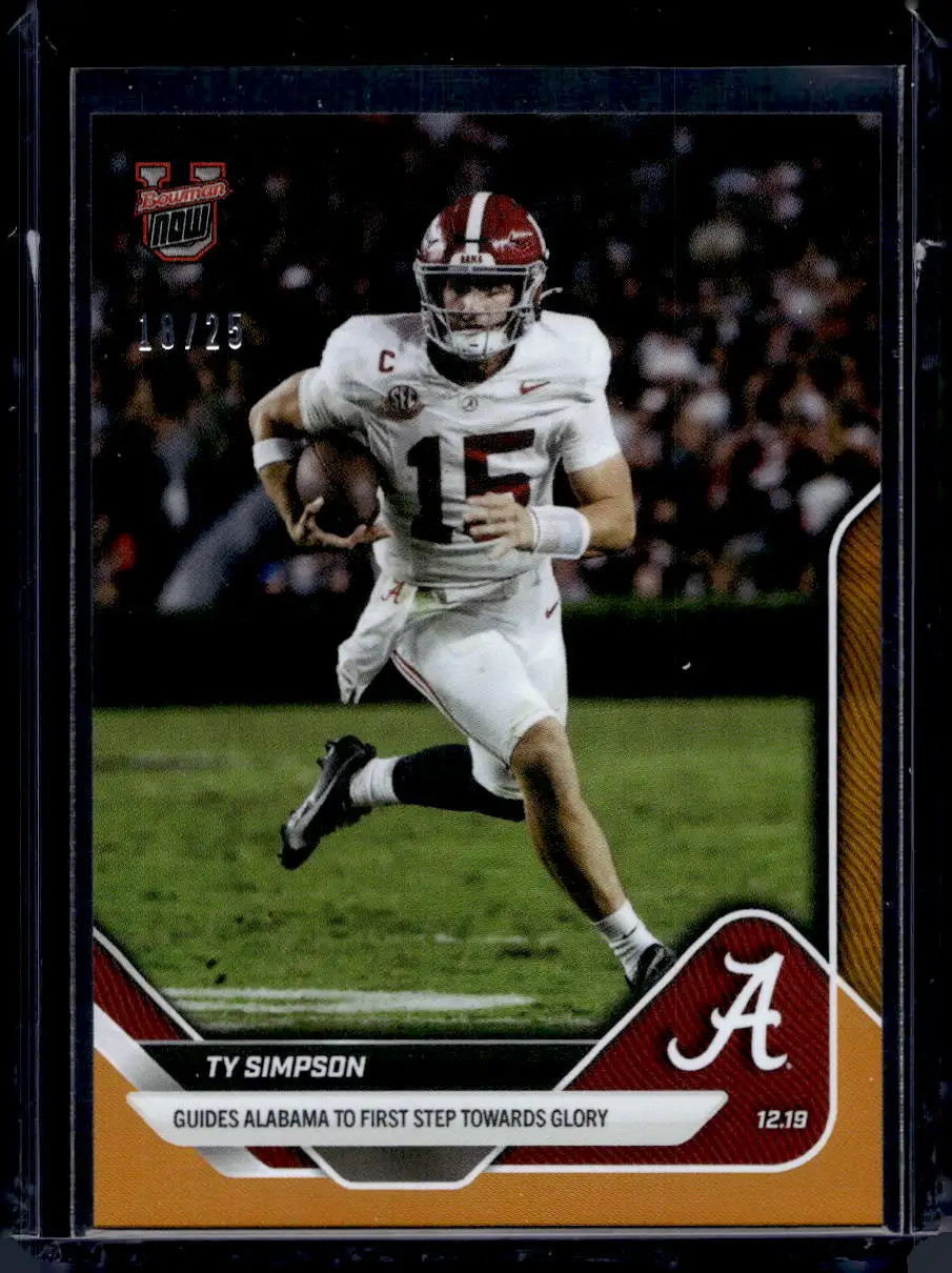 2025-26 Bowman U Now #61 Ty Simpson Orange Foil #d /25