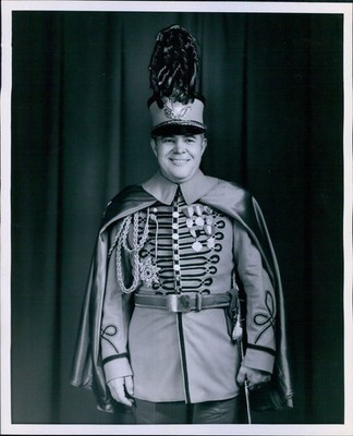 Band Leader Models Lavish Costume Sabre & Shako Musician Vintage Photo 8x10