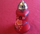 Lovely Red Victorian Glass Salt Shaker with Handpainted Flowers Design, Fenton ? — photo 2