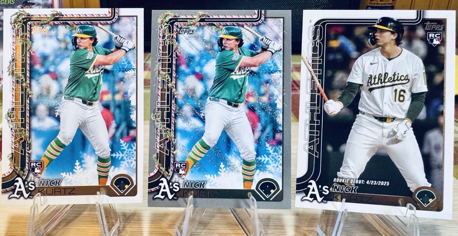 3-Nick Kurtz-2025 Topps Holiday Silver Sparkle,Base-#H40 Update MLB Debut-#US197