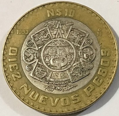1993 Mexico 10 Nuevos Pesos Silver