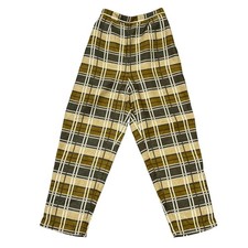Vintage 80s Plaid High Waist Tapered Pants Brown Mustard Olive Check Small