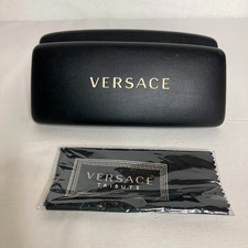 VERSACE Authentic Hard SUNGLASSES Glasses Black CASE ONLY w/NEW Black Lens Cloth