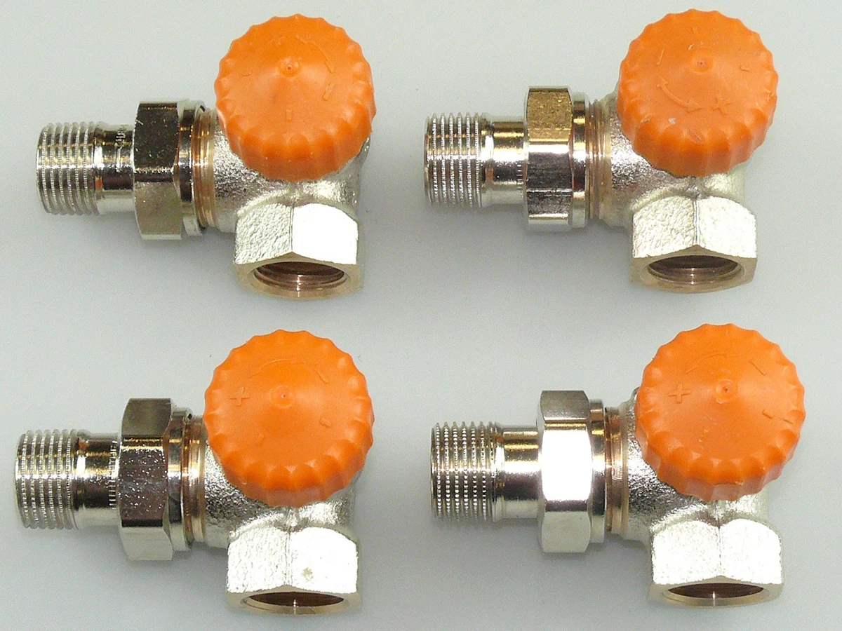 4x HEIMEIER ECLIPSE THERMOSTATVENTIL 1/2" ECK HEIZKÖRPERVENTIL 3931-02.000