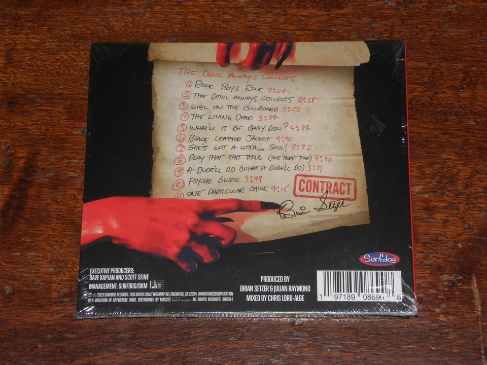 BRIAN SETZER - THE DEVIL ALWAYS COLLECTS (DIGIPAK CD ALBUM 2023) SURFDOG 90869-1 - Image 2 of 2