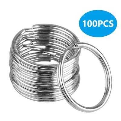 100pcs/set 25MM Metal Key Rings Split Round Wire Keychain Key Ring Anti-rust