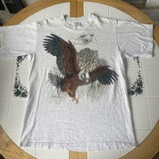 Vintage Bald Eagle Graphic T Large Made In USA Freedom Single Stitch Nature