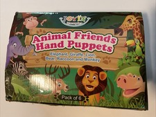 JOYIN 6Pcs Kids Hand Puppet Set with Working Mouth, Toddler Animal Plush Toy
