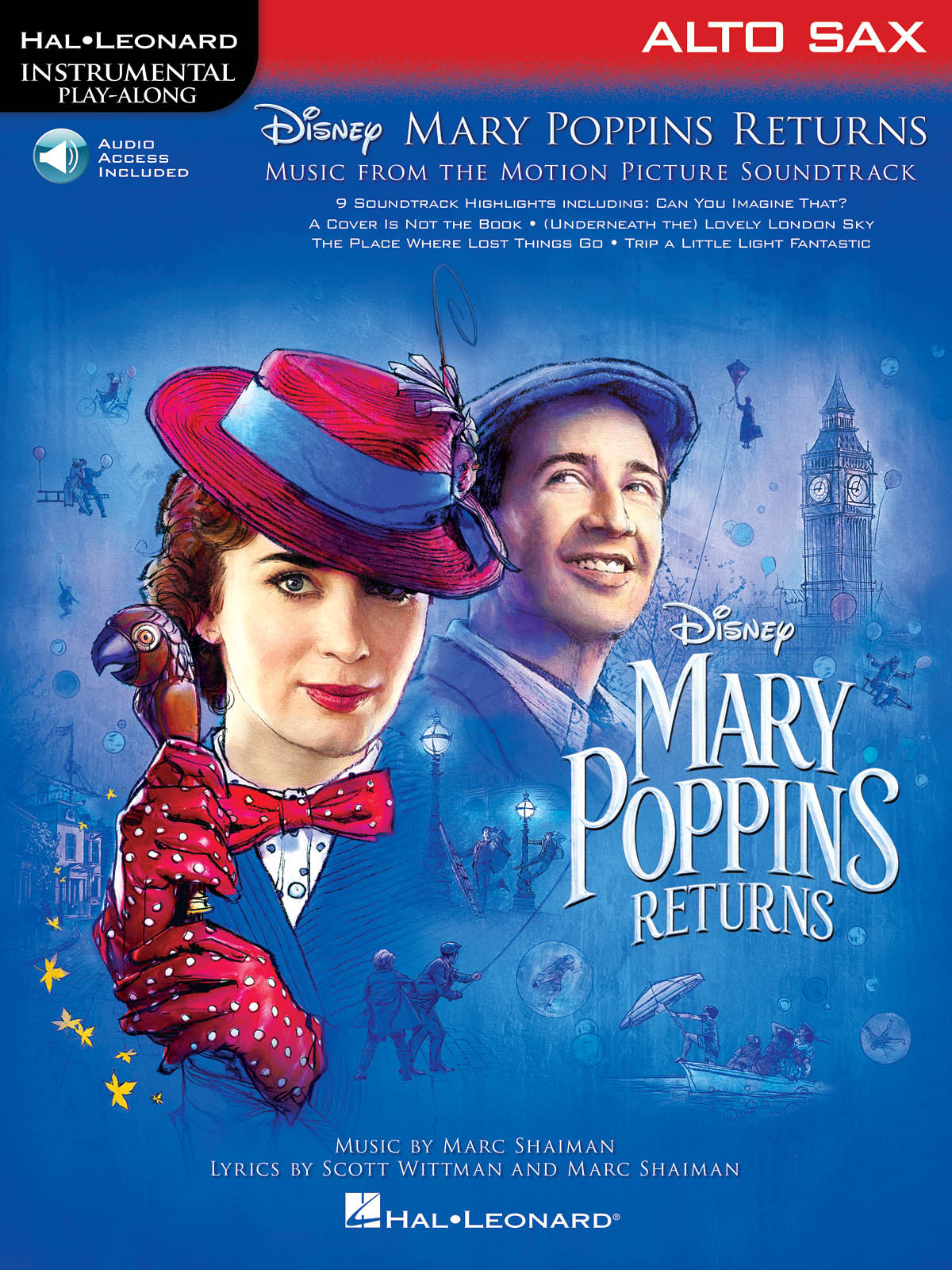 Mary Poppins Returns Movie Alto Sax Solo Sheet Music Play-Along Song Book Audio