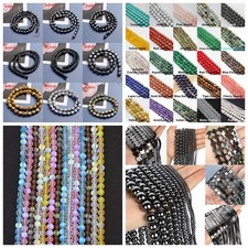 Wholesale 10Pcs Natural Gemstone Round Spacer Loose Beads Hematite Crafts Beads