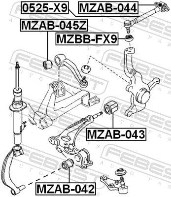 2x ✅Fits FEBEST MZAB-044 FRONT TOP BAR SILENT BLOCK MAZDA MILLENIA T ⭐UK Seller⭐