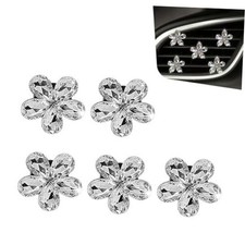 5PCS Bling Flower Air Vent Clips, Cute Daisy Flower Air Vent Clip, White