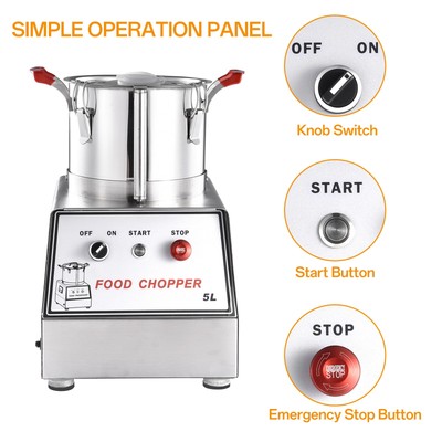 Commercial Electric Food Processor 5.3 Quart Vegetable Chopper Meat Grind