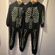 Two Hyde Eek Boutique Glow in Dark Skeleton Hooded costume pajamas Kids Large