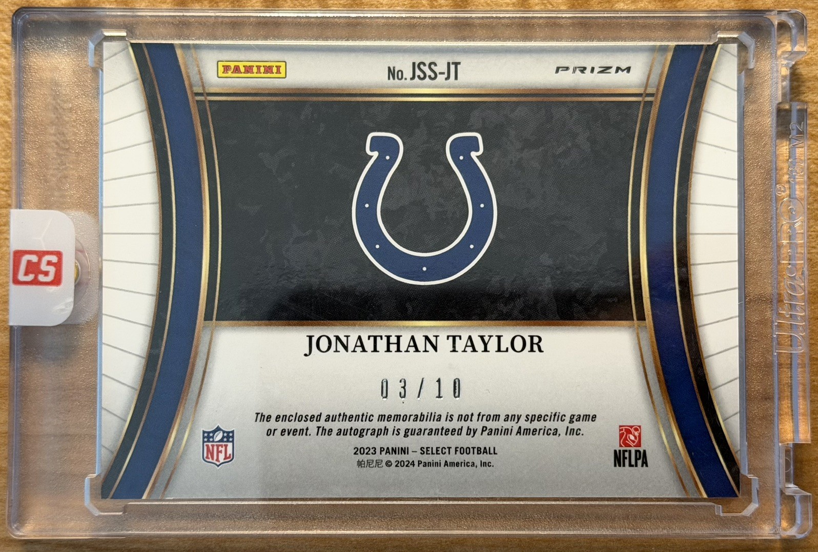 2023 Panini Select Patch Auto Gold Prizm Jonathan Taylor #3/10 Panini Sealed 🔥 view 2