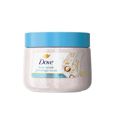 Dove Exfoliating Body Scrub - Crushed Macadamia & Rice Milk - 15 OZ - NEW