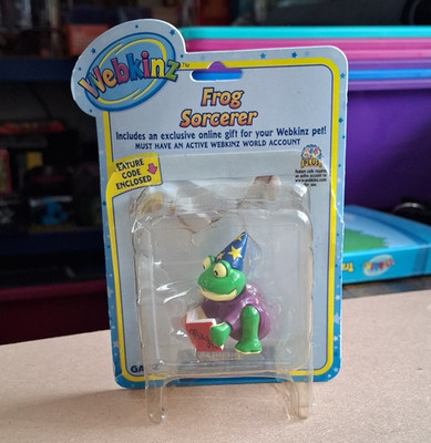 GANZ Webkinz Frog Sorcerer Figurine in opened original packaging