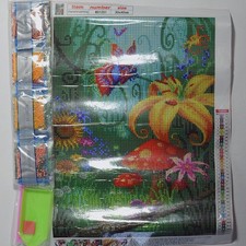 Flowers Diamond Painting Art Kit Adults 30x40cm Mushroom Garden DIY Craft Decor
