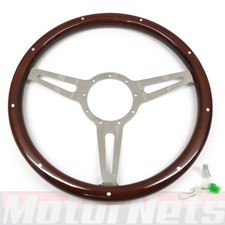 15 Vintage Classic Wood Steering Wheel Gm 9 Hole Riveted Mohogany Grip Mustang