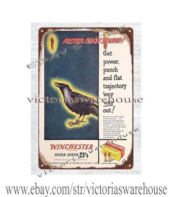 1954 gunsammo Super Speed .22 ammo crow hunting hunter rifle metal tin sign