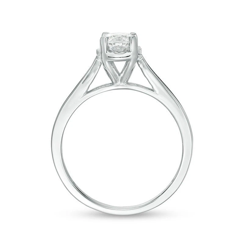 1/2 CT. Diamond Solitaire Engagement Ring In 10k White Gold - Image 2 of 4