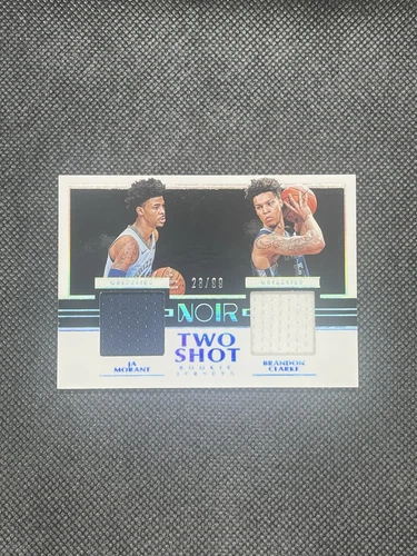 2019-20 Panini Noir Two Shot Rookie Jerseys Ja Morant, Brandon Clarke GU RC /99