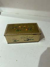 Old Vintage Tin 1920s Birds Gold  Macfarlane Lang & Co Biscuits