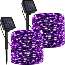 Solar Powered String Lights Outdoor, 2 Pack Total 200 LED 66FT Solar Powered Hal