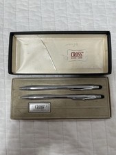 Vintage 1983 Cross Pen and Pencil Chrome Set In Original Box Great Condition