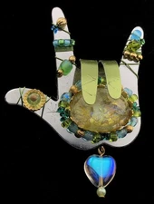 Signed LIZTECH "I Love You" Sign Language HAND Pin Rare/Retired,FJT