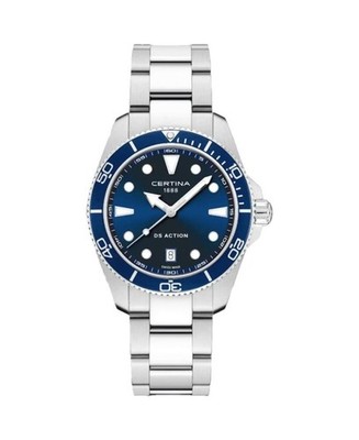 CERTINA Men Analog Quartz Casual Watch Classic Dress Blue Dial Waterproof Round